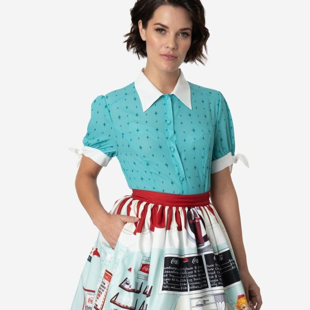 Unique Vintage Star Print Atomic Blouse